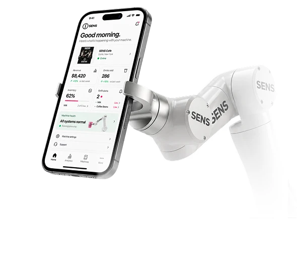 SENS illustration of remote monitoring on a phone