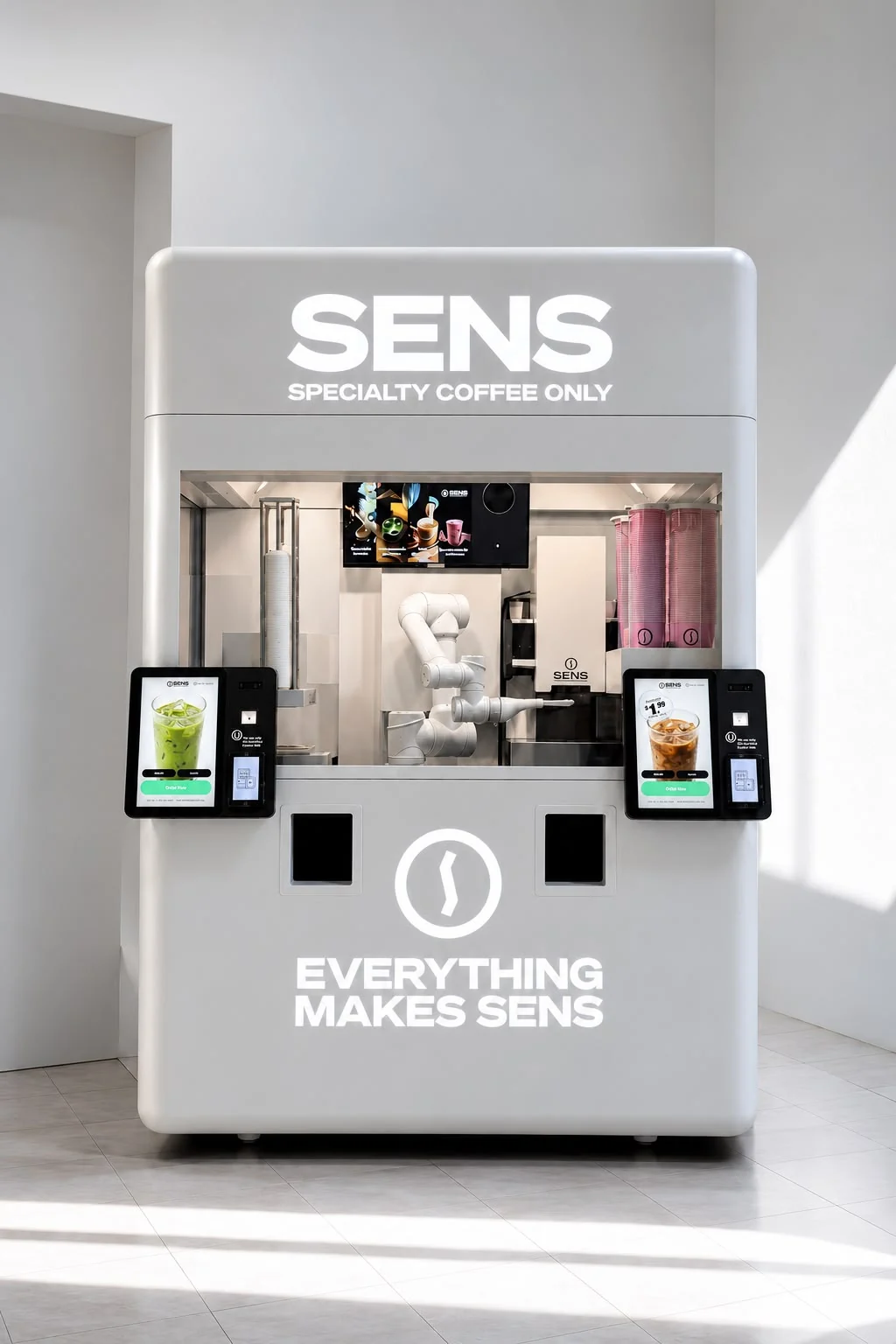 What Does a Robotic Coffee Kiosk Cost?: SENS product visualization